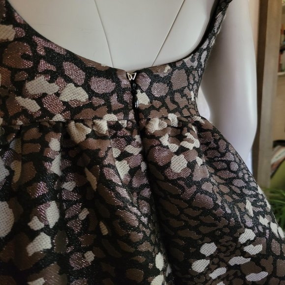 MARK & JAMES by BADGLEY MISCHKA Jacquard Sheath Mini Dress Metallic - Picture 5 of 8